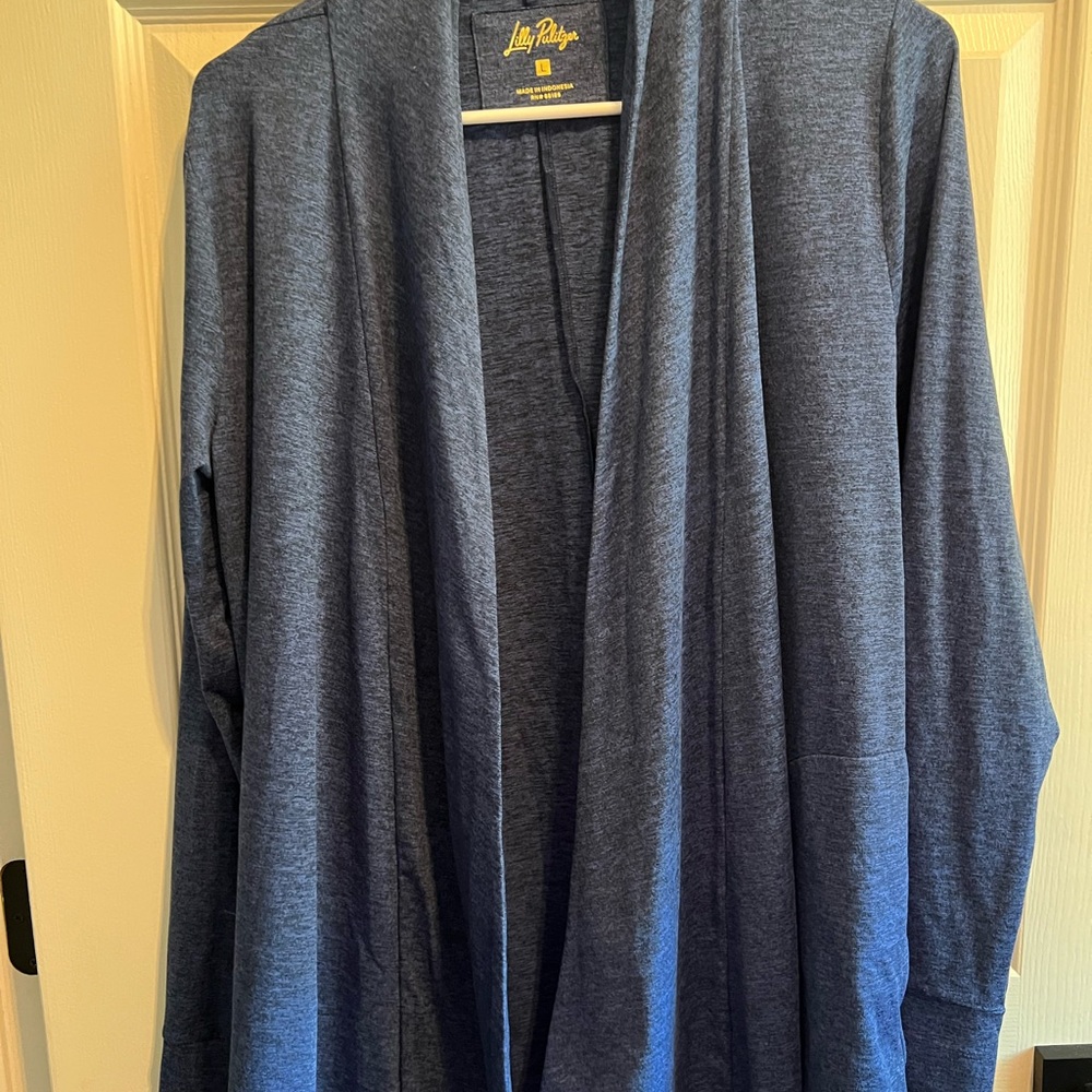 Lilly Pulitzer Navy Blue Open-Front Cardigan